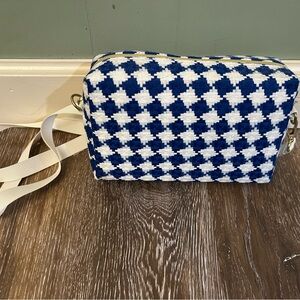 Stylish Blue and White Checkered Women's Bag